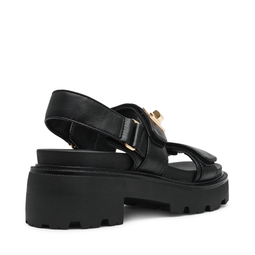 Supermona Women's Black Leather Sandals - view 3