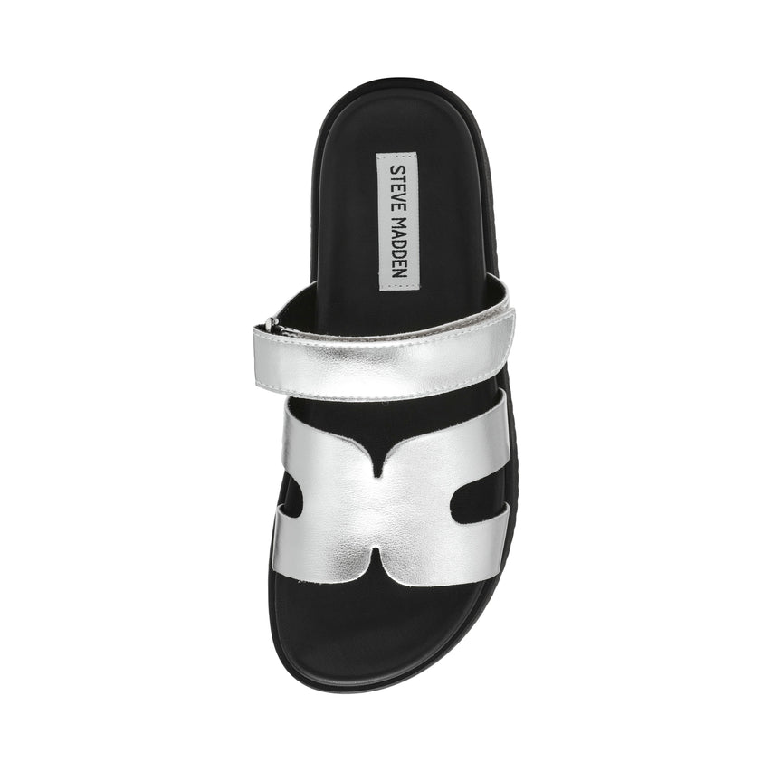 Missile Women's Black/Silver Flat Sandals - view 4