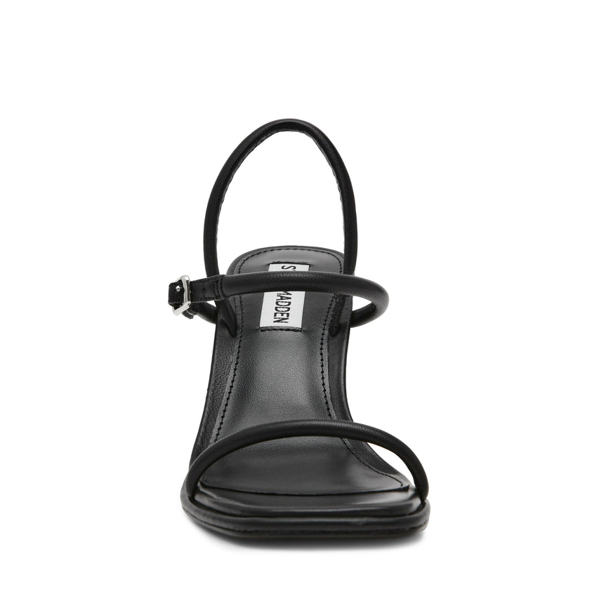 ZENN BLACK LEATHER HEELS - view 3
