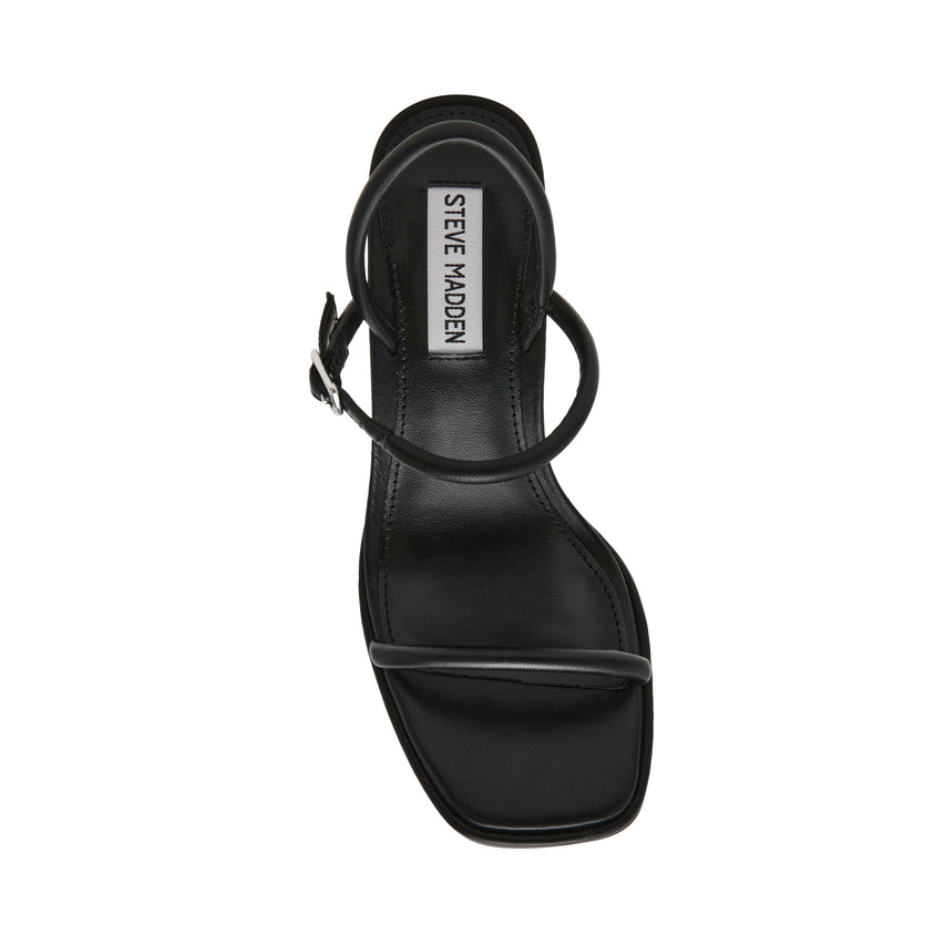 ZENN BLACK LEATHER HEELS - view 5
