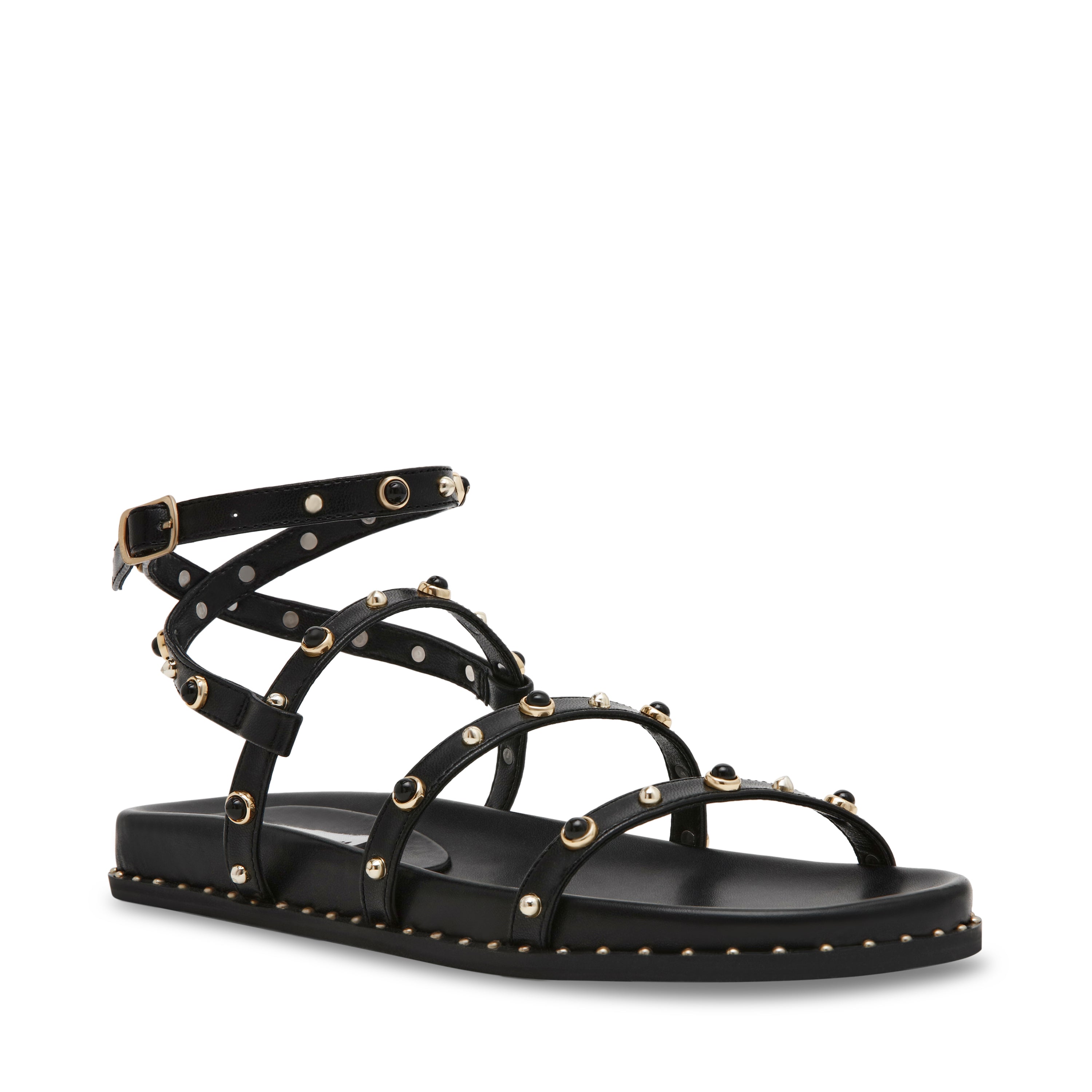 STORMIE BLACK FLAT SANDALS - view 2