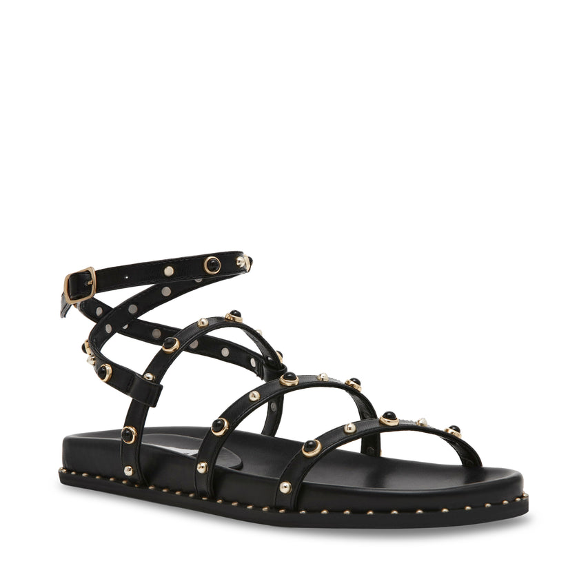 STORMIE BLACK FLAT SANDALS - view 2