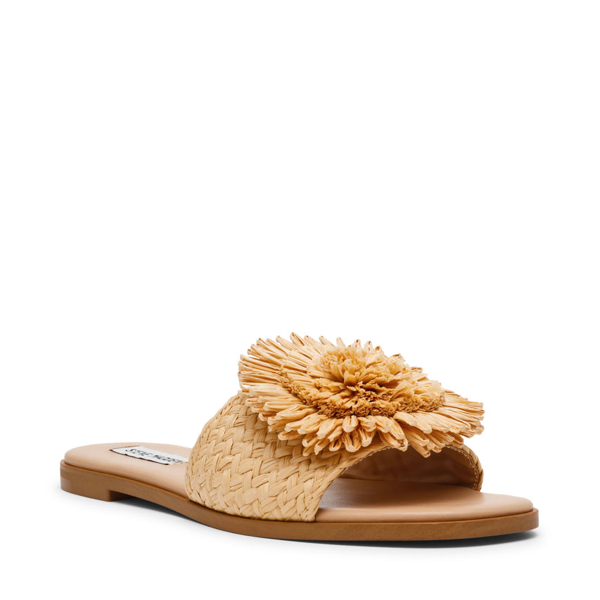 Karaoke Women's Tan Raffia Flat Sandals