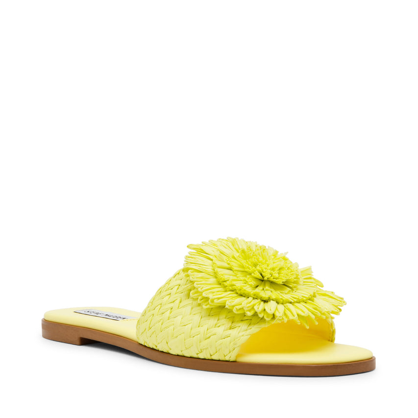Karaoke Women's Lime Raffia Flat Sandals