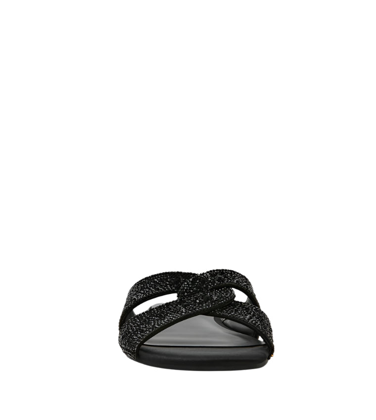 MUSA BLACK FLAT SANDALS - view 2