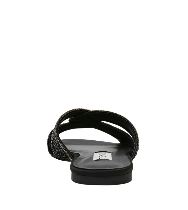 MUSA BLACK FLAT SANDALS - view 3