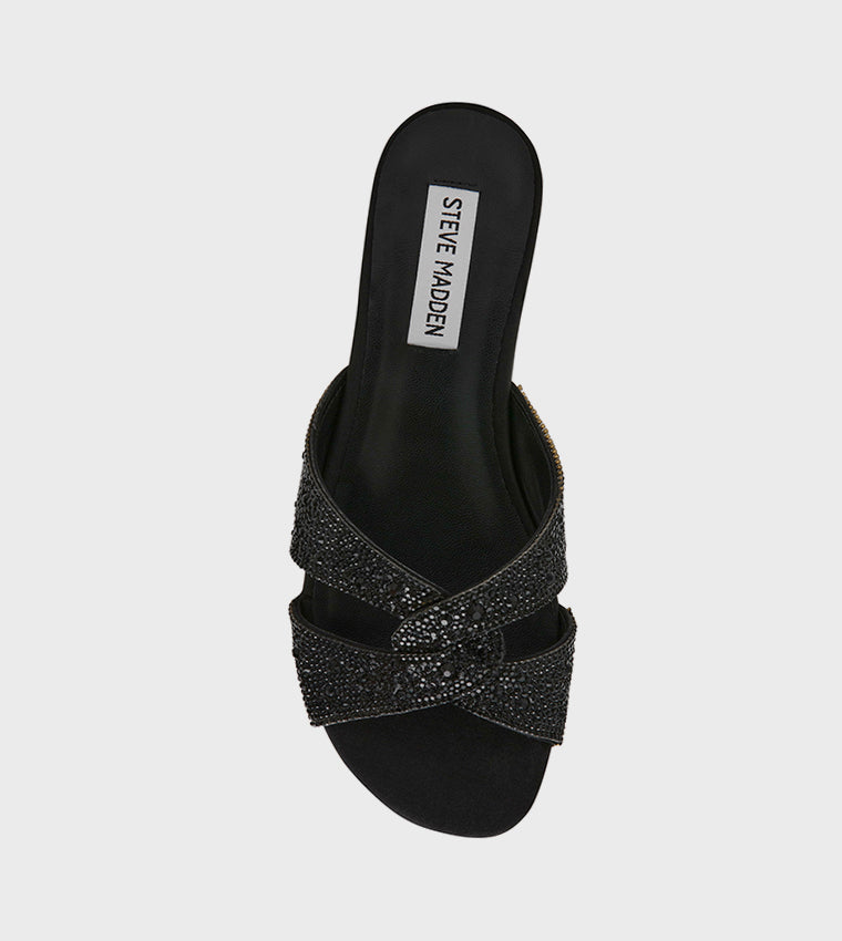 MUSA BLACK FLAT SANDALS - view 4