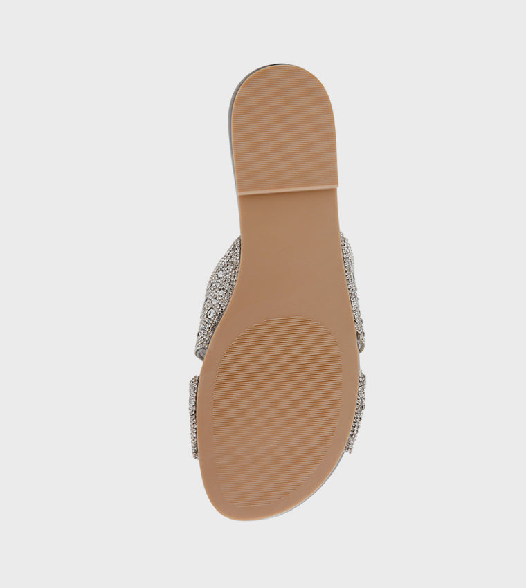 MUSA SILVER FLAT SANDALS - view 5