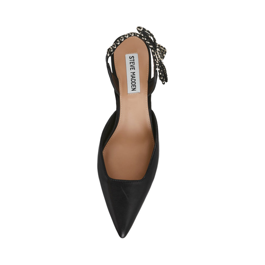 Sleeky Women's Black Leather Heels - view 5