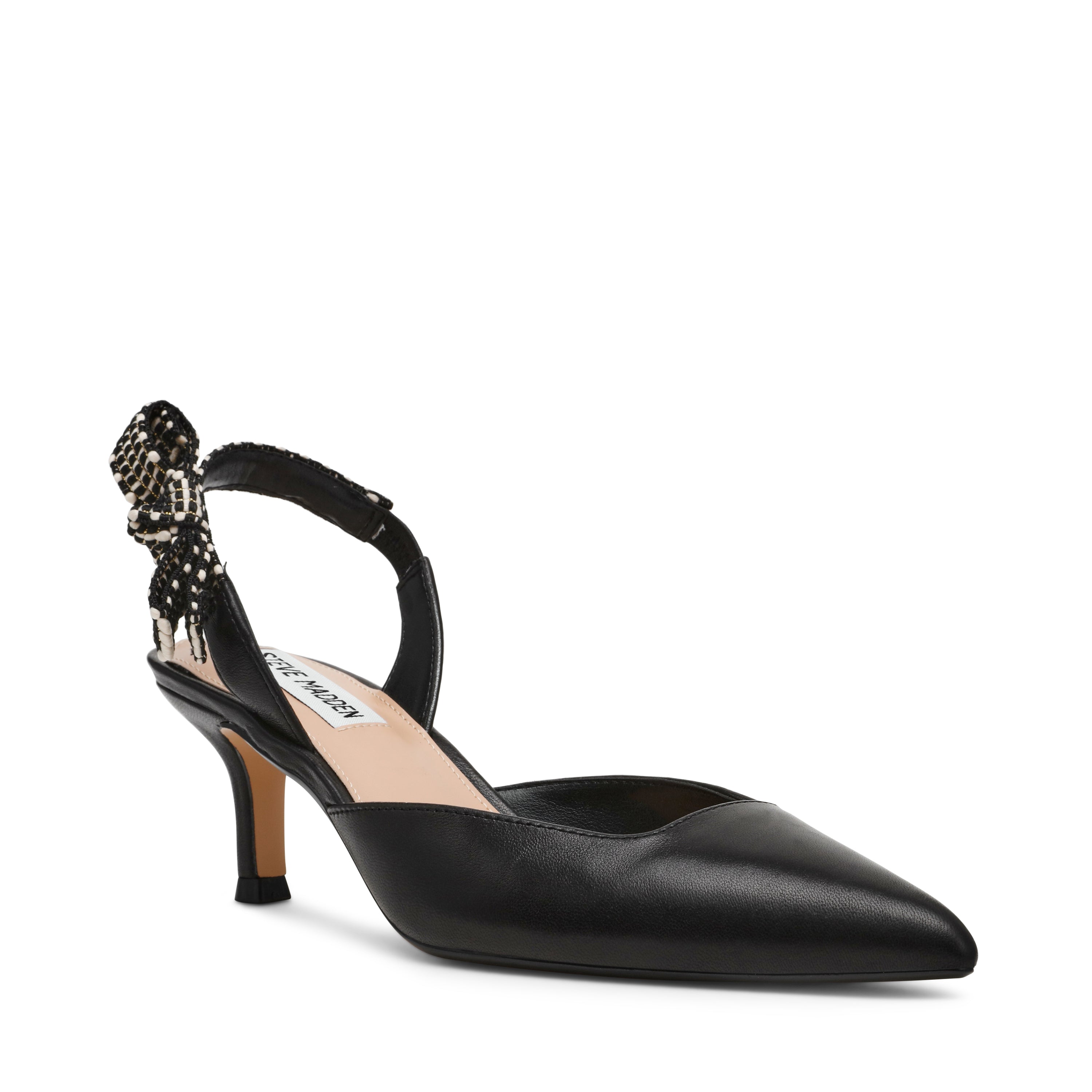 Sleeky Women's Black Leather Heels - view 3