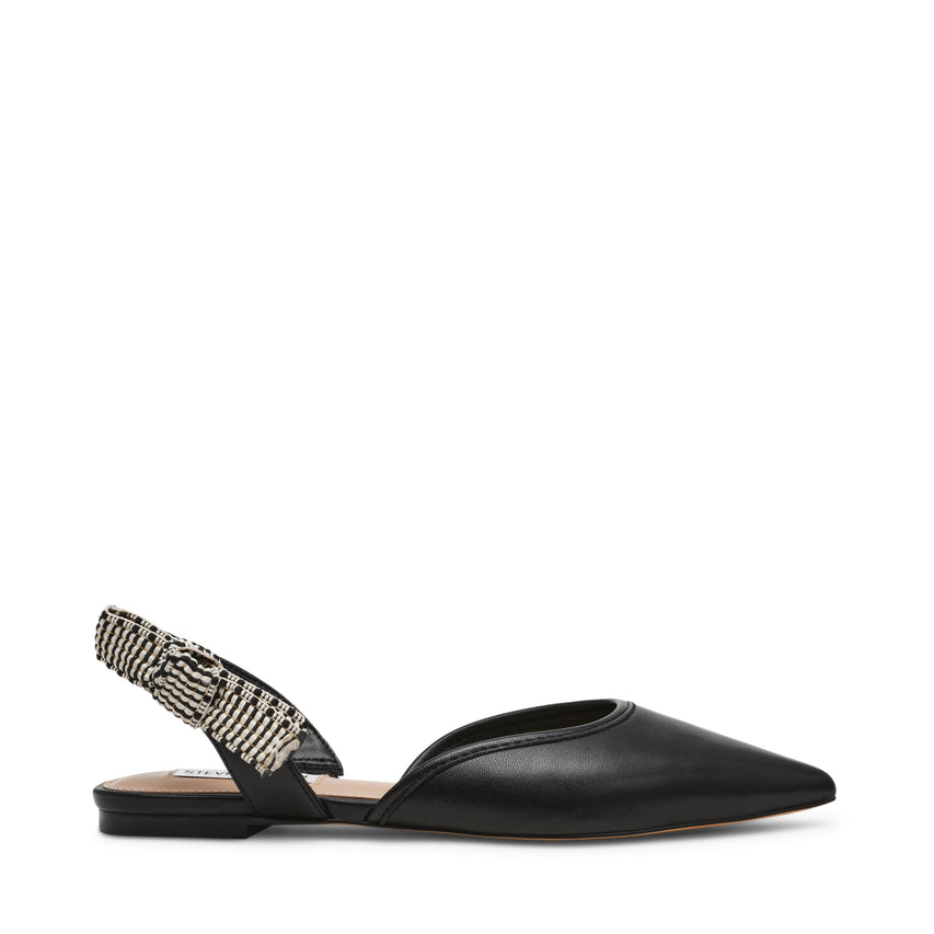 Landfall Women's Black Leather Ballet Flats