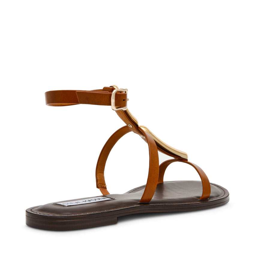 Alma Women's Tan Leather Flat Sandals - view 2