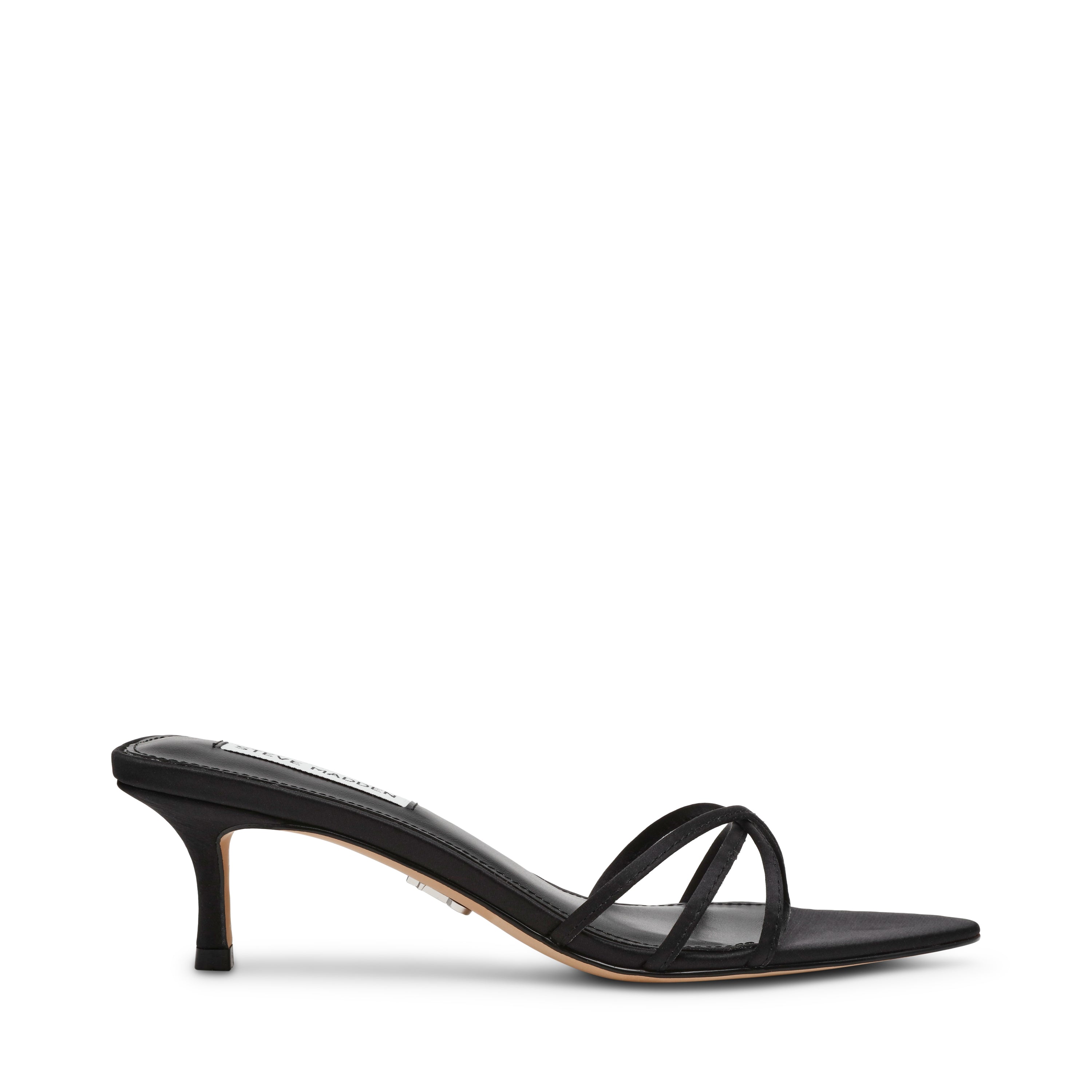 CANDELA BLACK SATIN HEELS