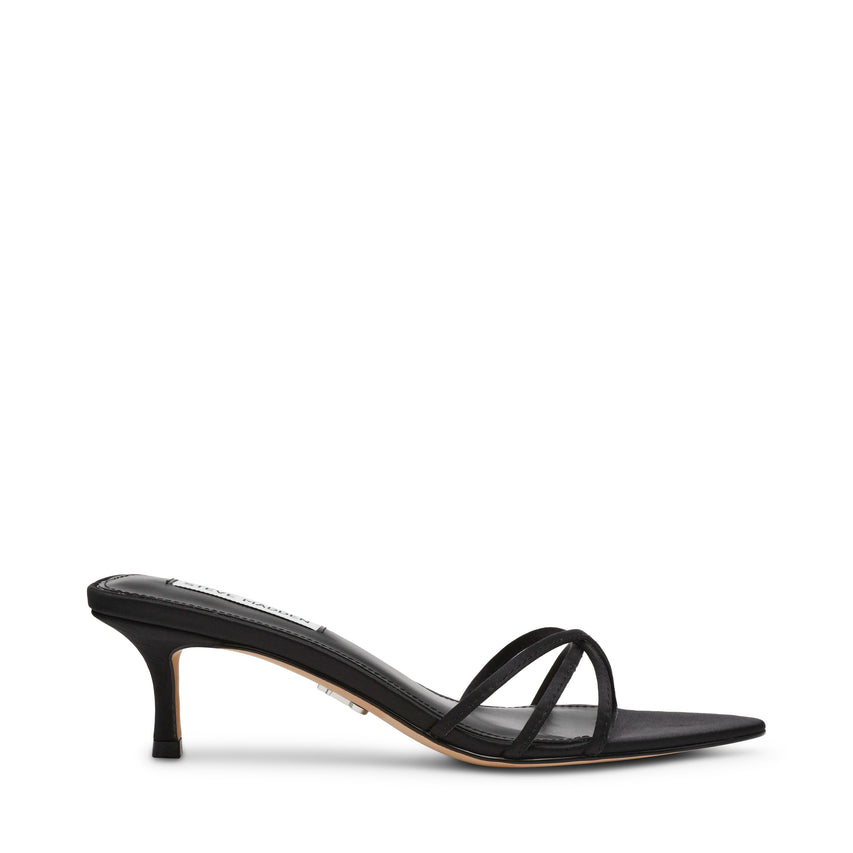 CANDELA BLACK SATIN HEELS