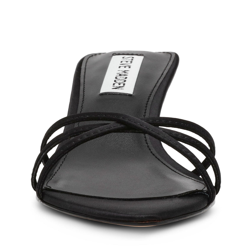 CANDELA BLACK SATIN HEELS - view 2