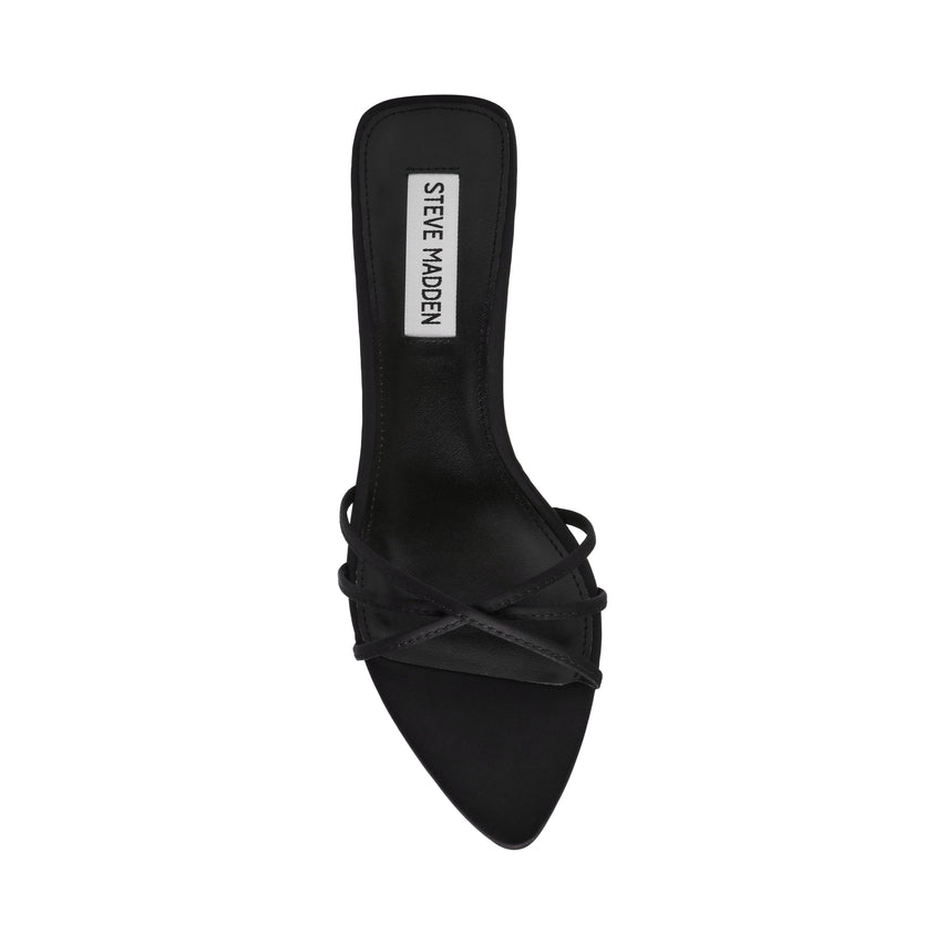 CANDELA BLACK SATIN HEELS - view 4