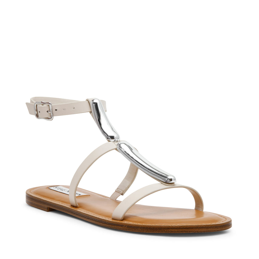Alma Women's Bone Leather Flat Sandals