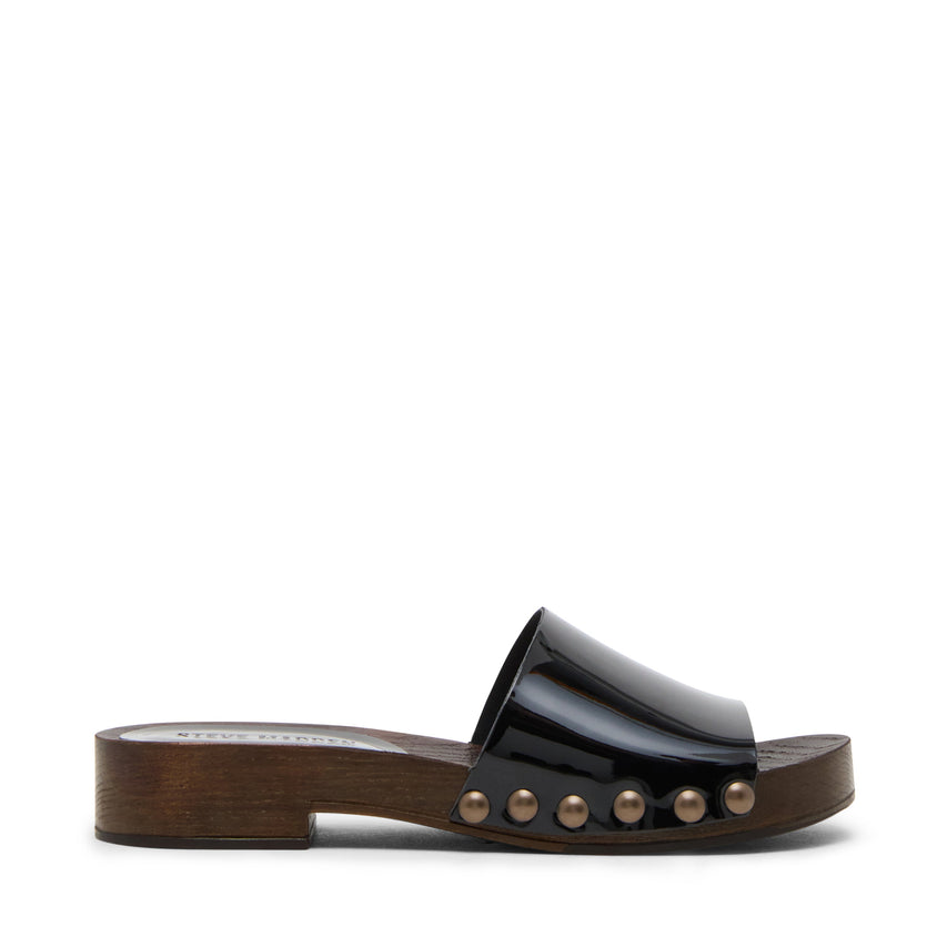 Cento Women's Black Patent Flat Sandals