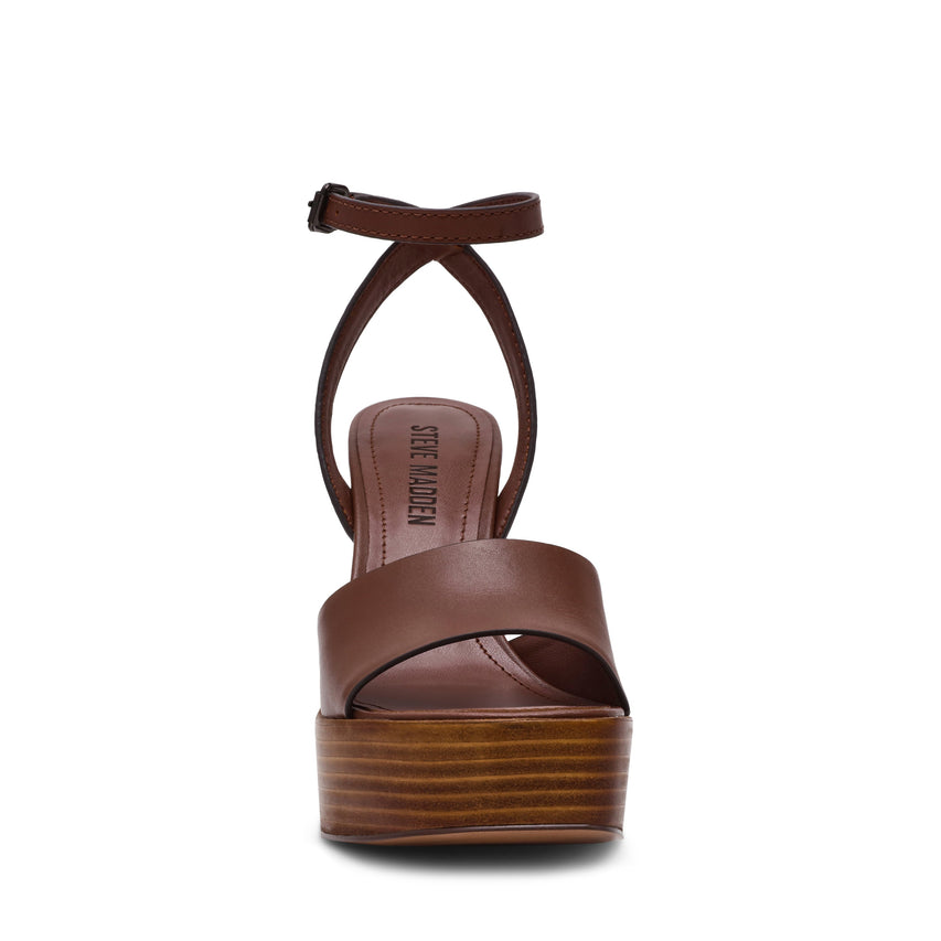 Floria Women's Brown Leather Heels - view 3