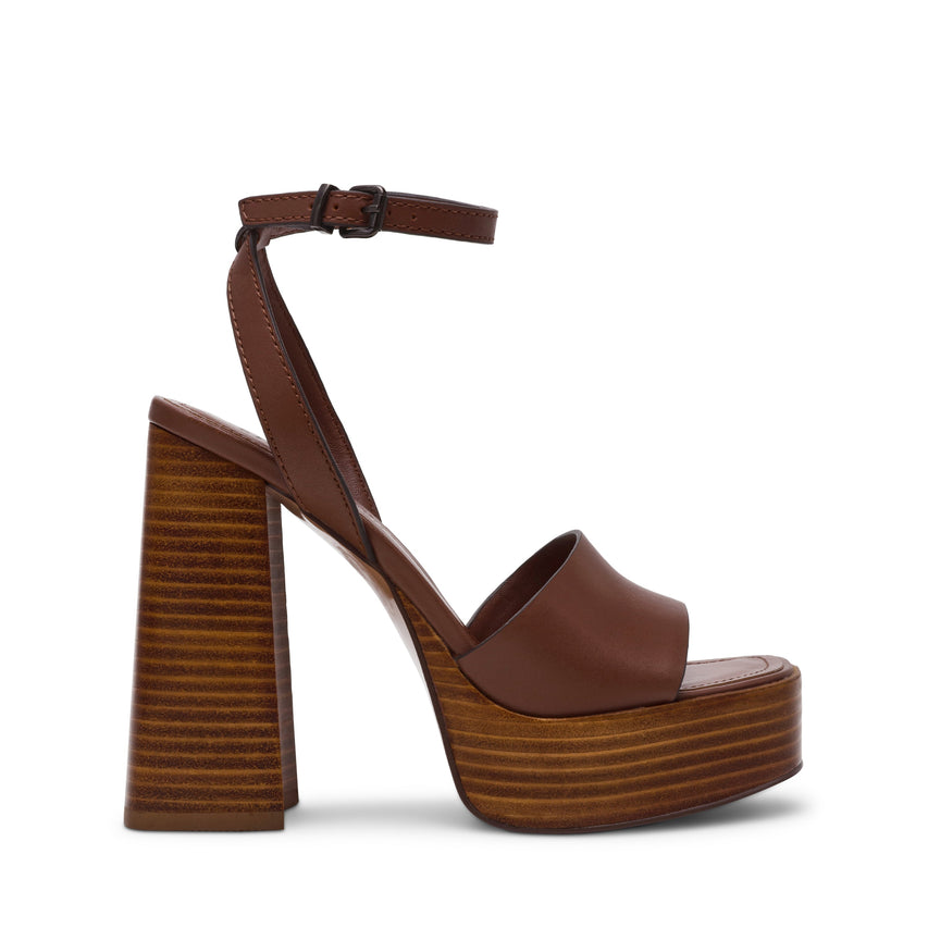 Floria Women's Brown Leather Heels