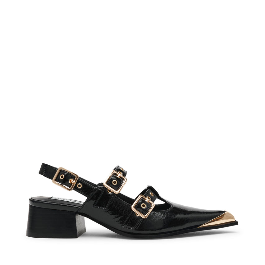Galactia Women's Black Flat Sandals