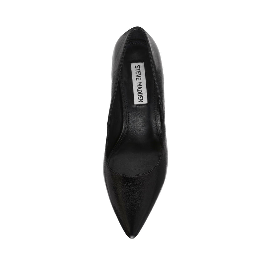 Secured Women's Black Leather Heels - view 4