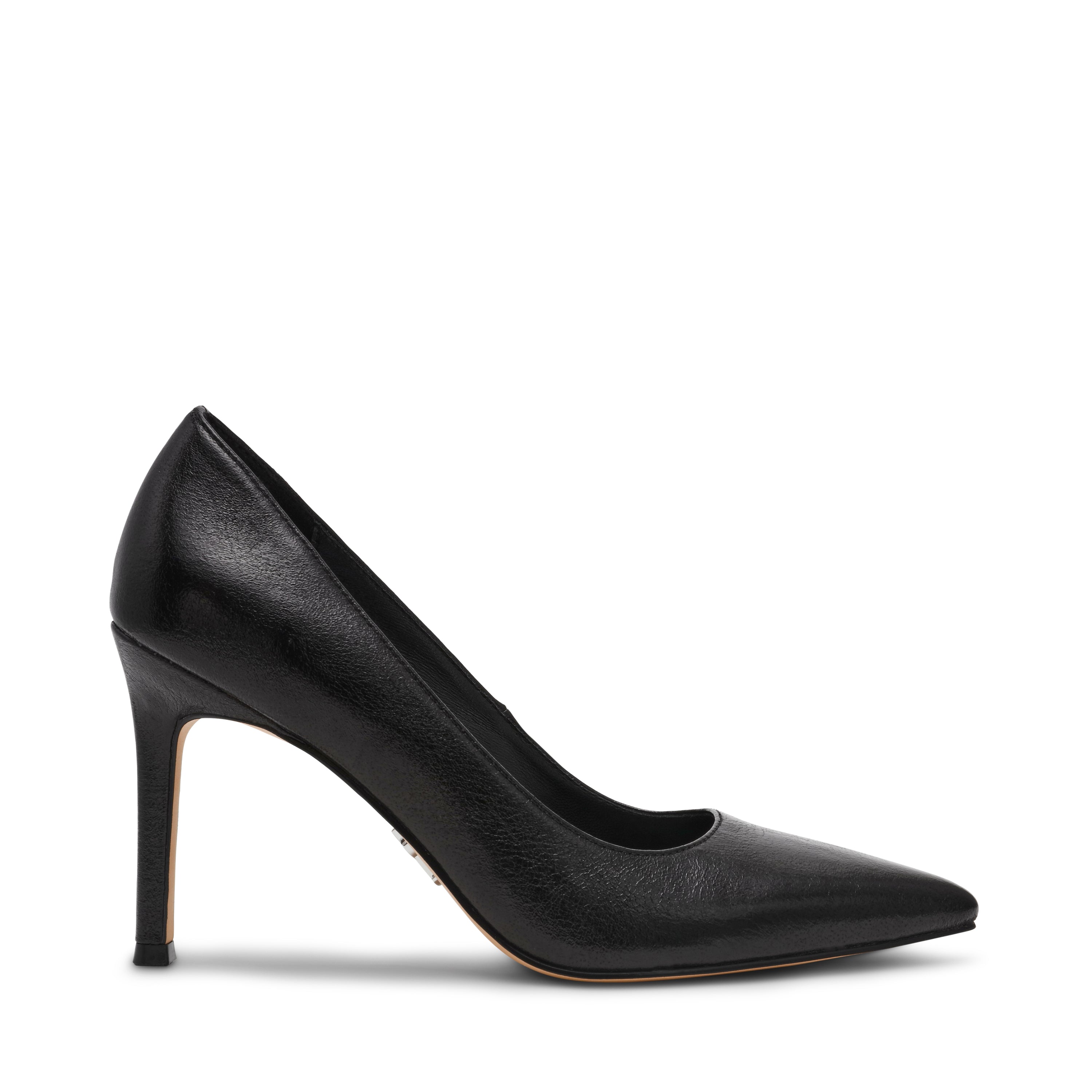 Secured Women's Black Leather Heels