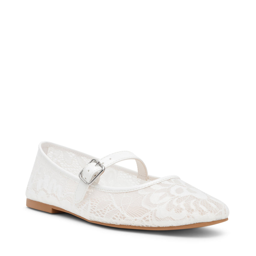 Wildflower-L Women's White Lace Ballerinas