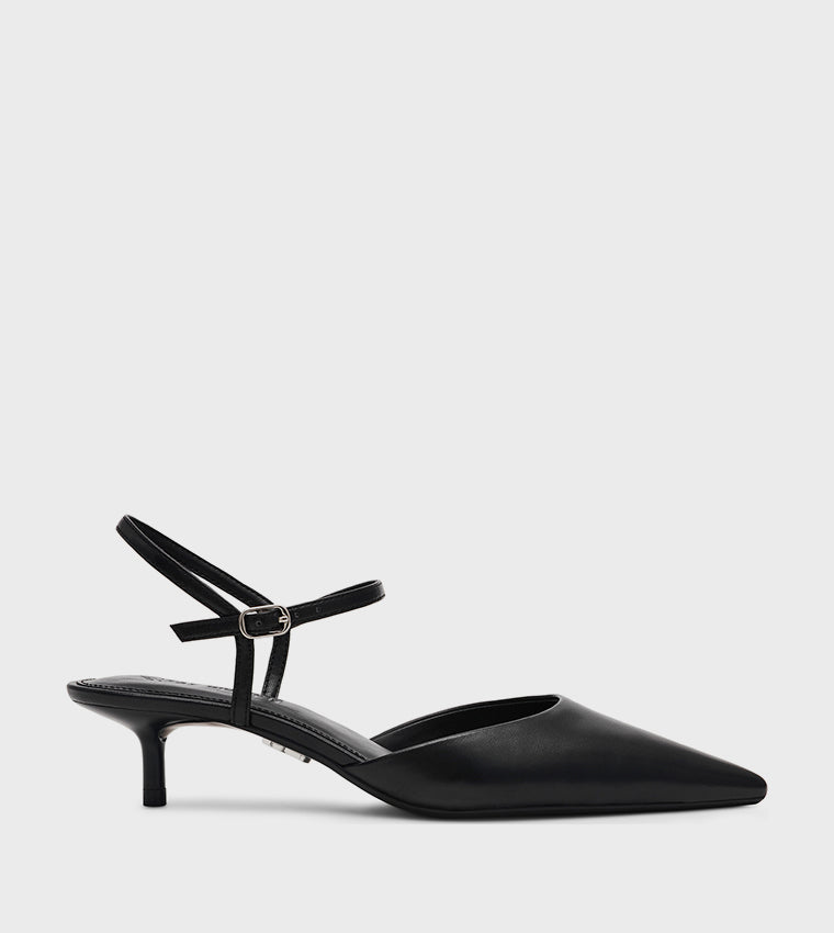 Adelaide Women's Black Leather Heels