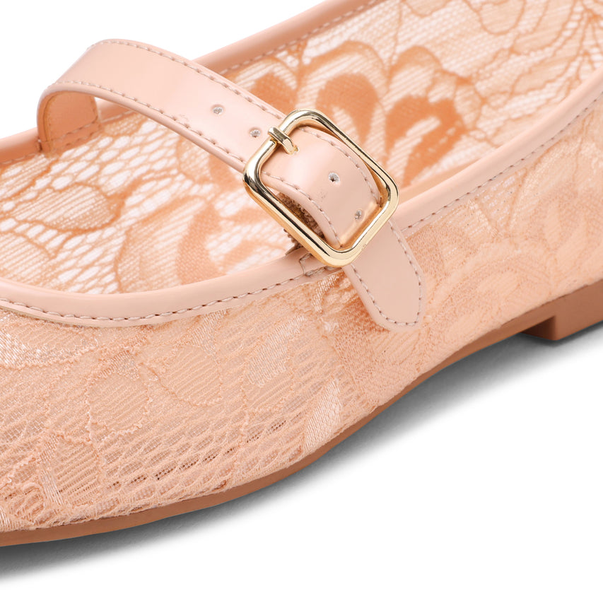Wildflower-L Women's Blush Lace Ballerinas - view 3