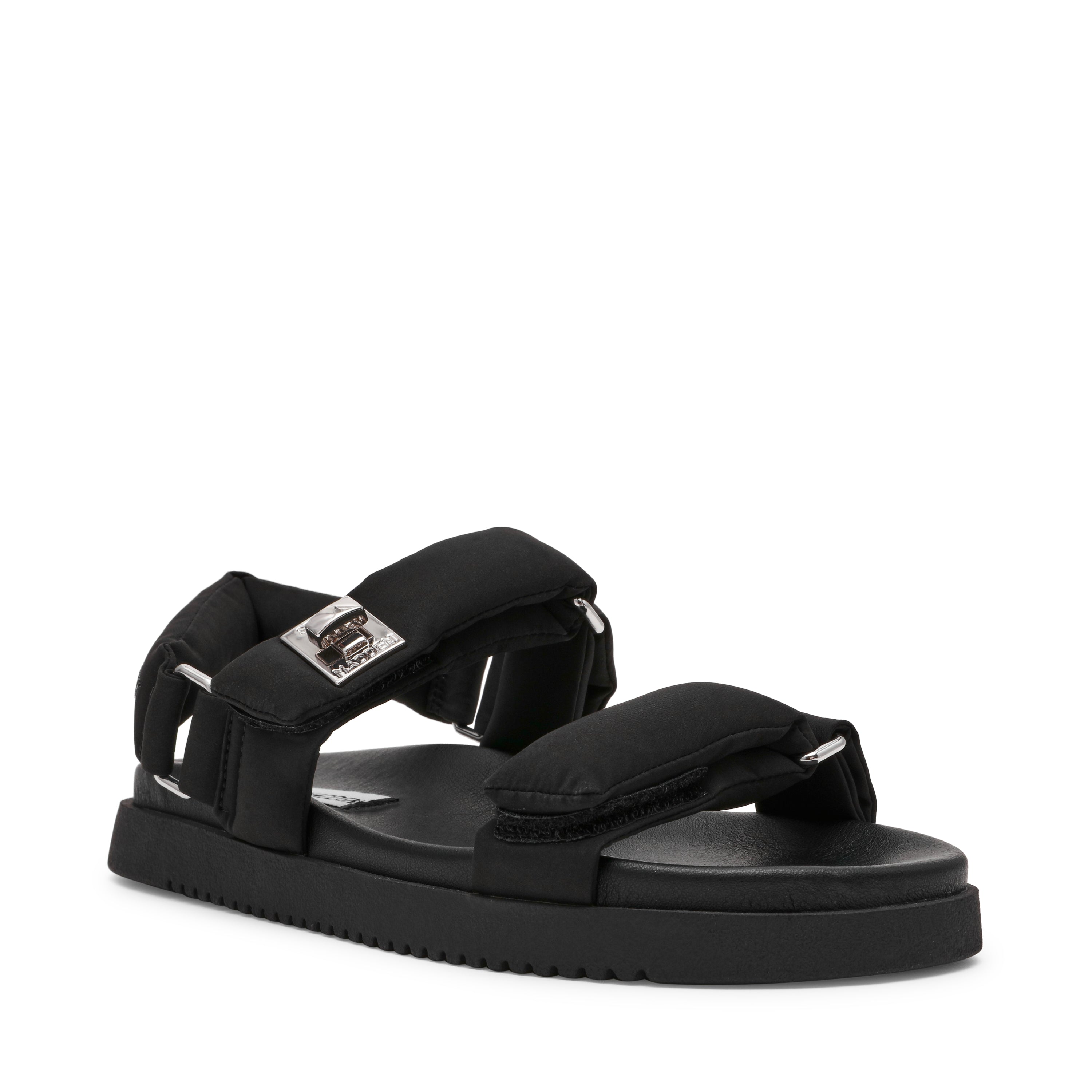 Monat Women's Black/Nylon Flat Sandals