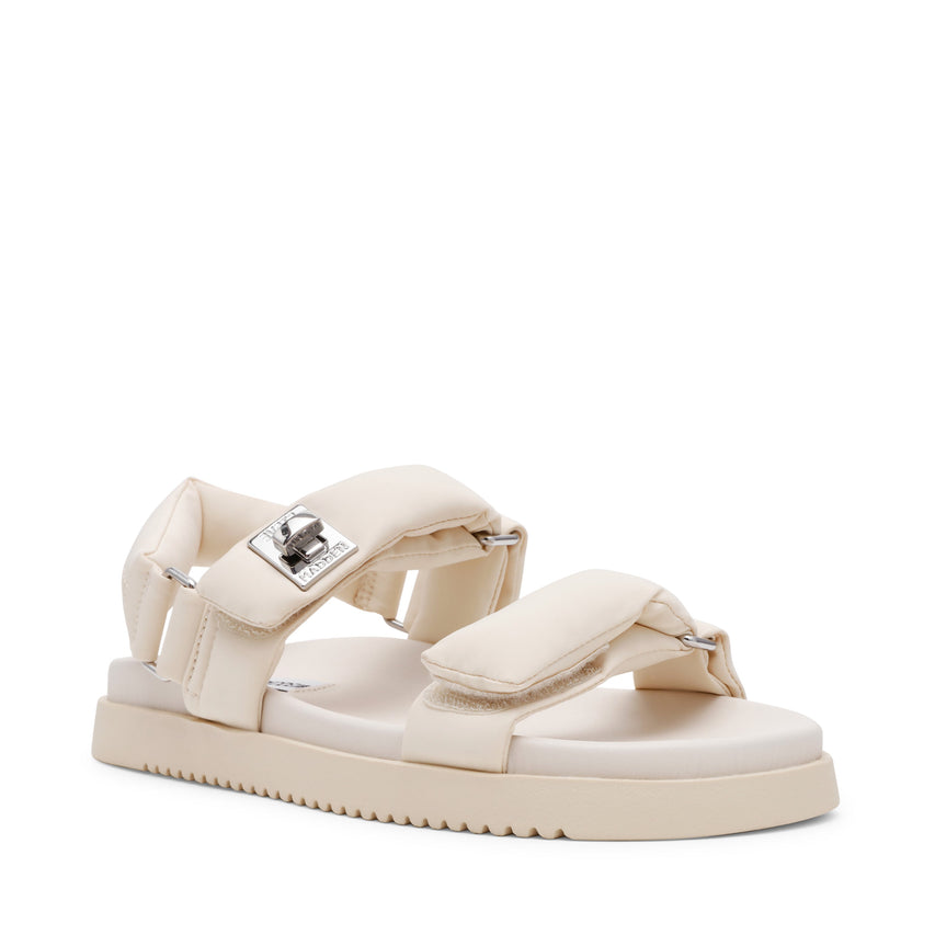 Monat Women's Bone Nylon Flat Sandals