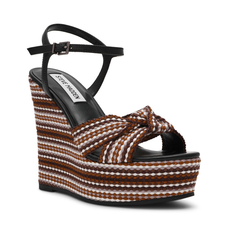 Aztec Black Multicolor Women's Wedge Sandals