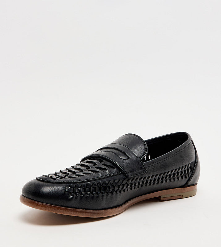 M Josten Black Men's Slip On Dress Shoes - view 2