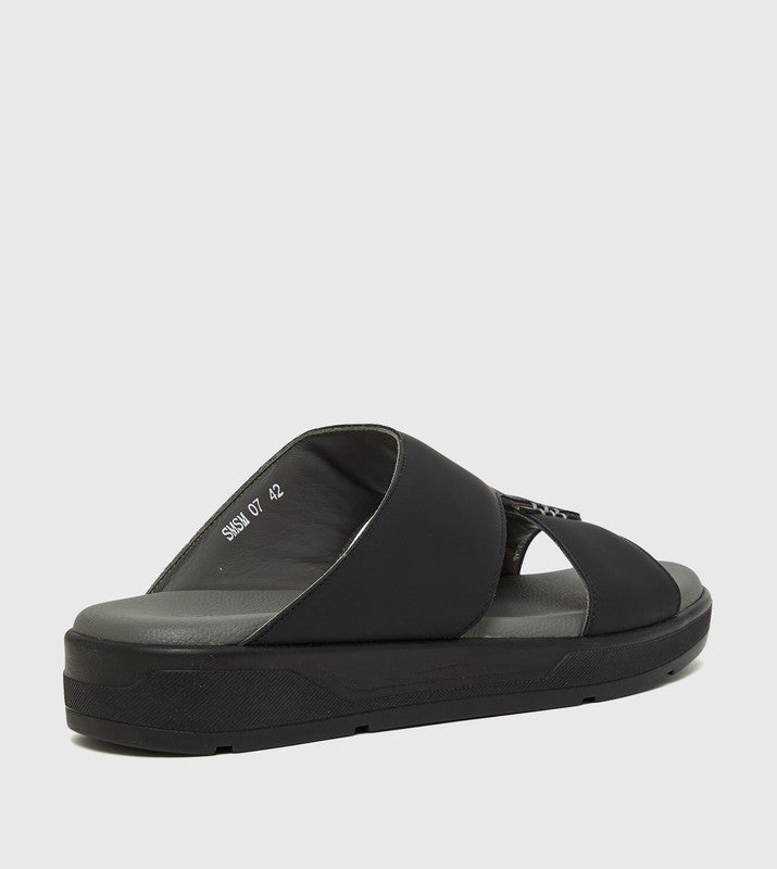 Black Men's Comfort Sandals - view 3