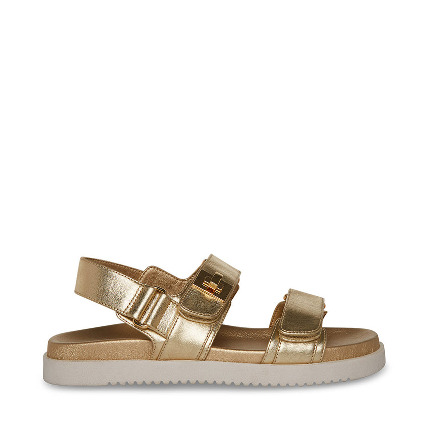 Mona Women's Gold Flat Sandals