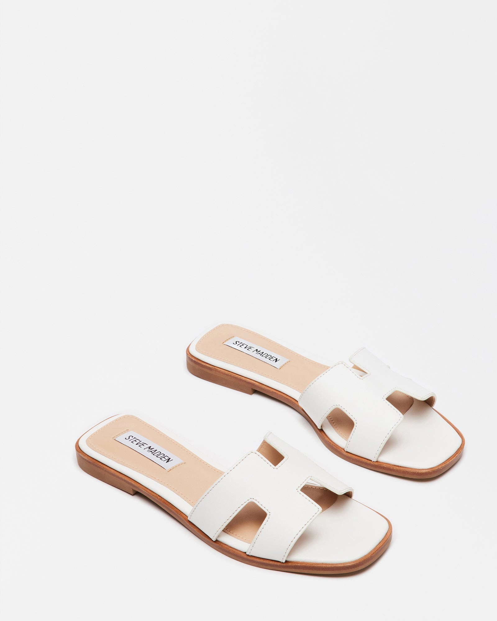 Hadyn Women's White Leather Flat Sandals - view 3