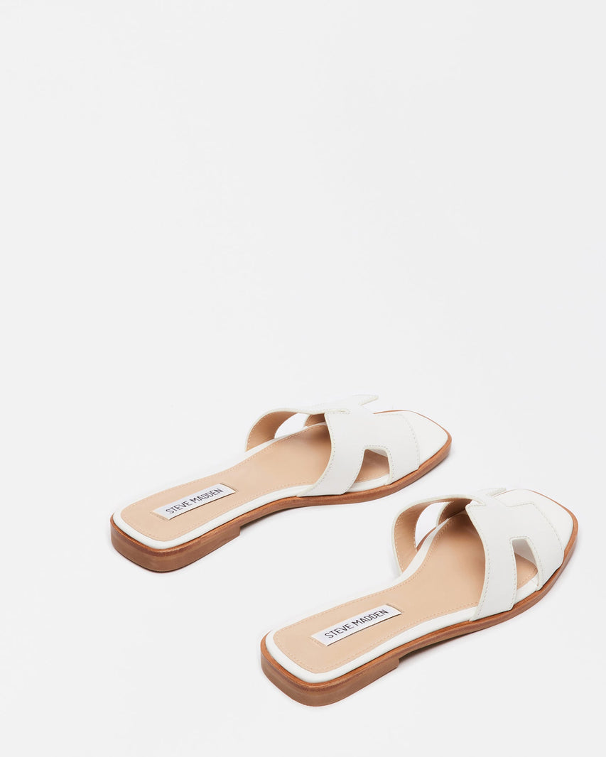Hadyn Women's White Leather Flat Sandals - view 4