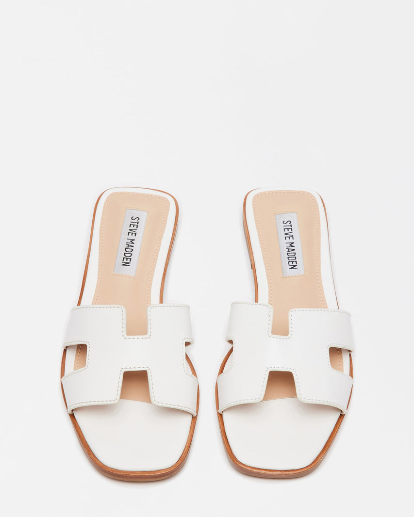 Hadyn Women's White Leather Flat Sandals - view 5