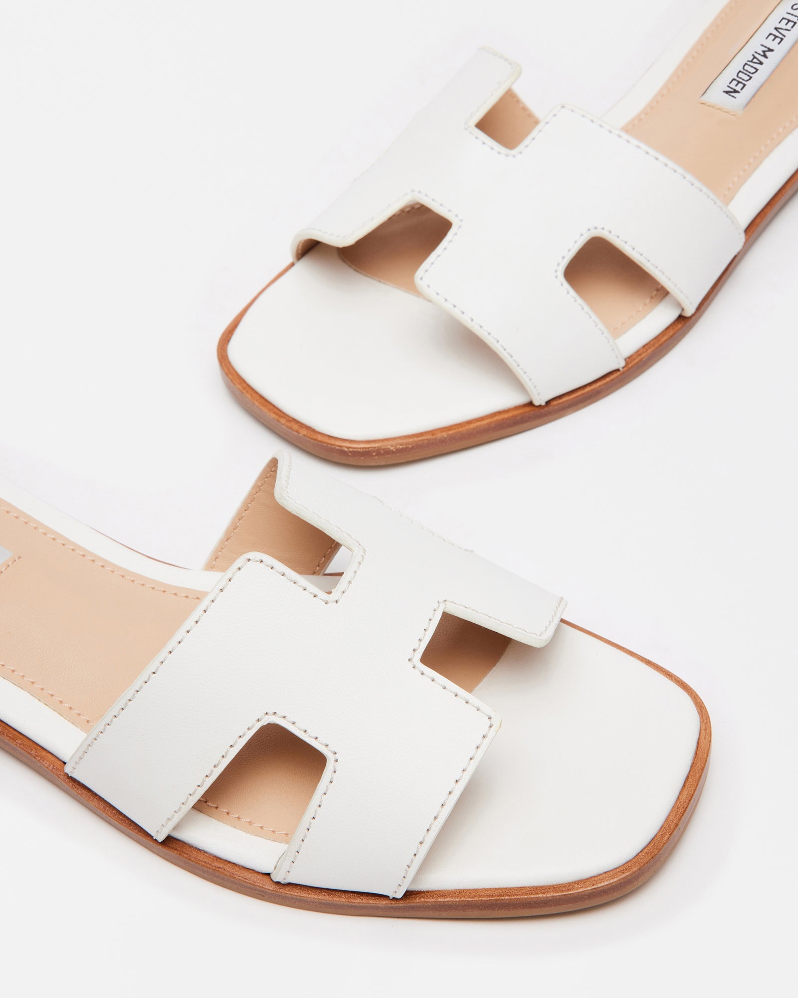 Hadyn Women's White Leather Flat Sandals - view 6